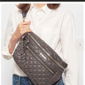 MZ Wallace Crossbody Sling Navy Quilted Bag